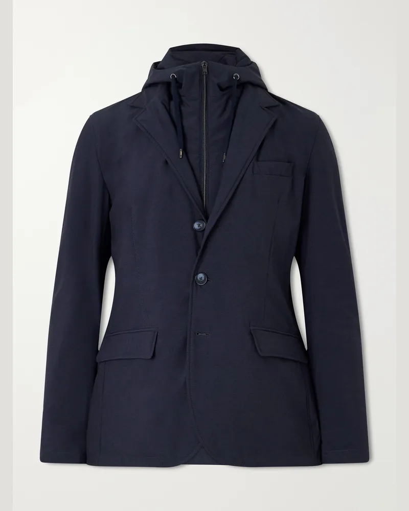 Herno Hooded Shell Blazer Blue