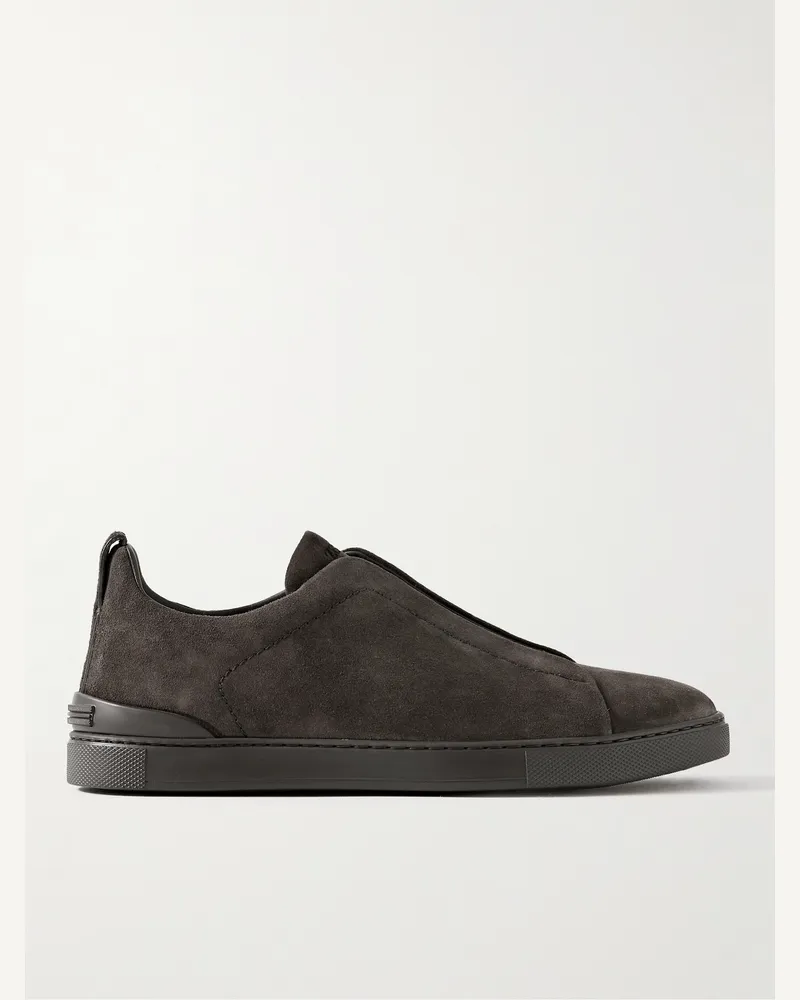 Ermenegildo Zegna Triple Stitch™ Slip-ons aus Veloursleder Braun