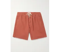 Gerade geschnittene Shorts aus Jersey aus einer Baumwollmischung mit Kordelzugbund in Stückfärbung