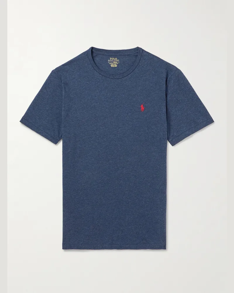 Ralph Lauren T-Shirt aus Baumwoll-Jersey mit Logostickerei Blau