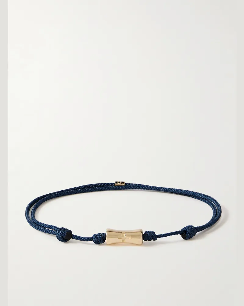 Luis Morais Armband aus Kordel mit Details aus 14 Karat Gold Blau