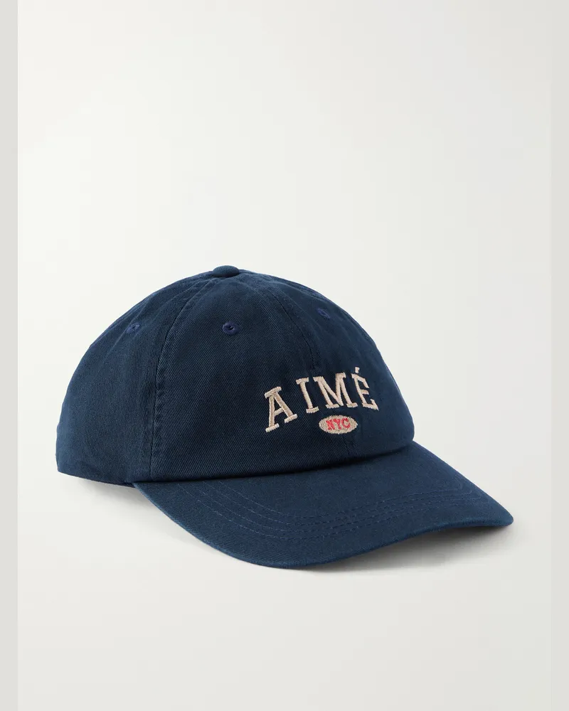 Aimé Leon Dore Nyc Logo-Embroidered Cotton Cap Blue