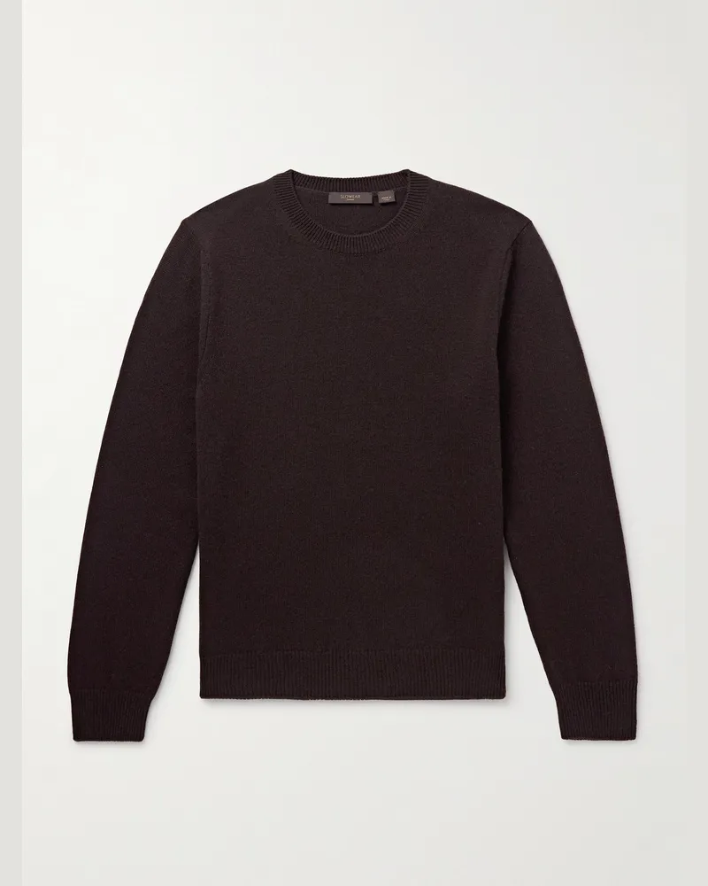 Slowear Incotex Zanone Virgin Wool and Cashmere-Blend Sweater Brown