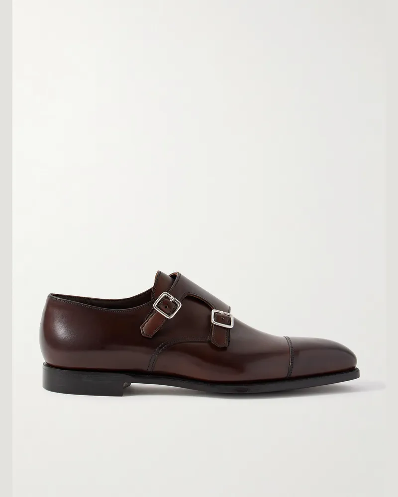 George Cleverley Thomas Schuhe aus Leder mit Querkappe und Monkstrap Braun