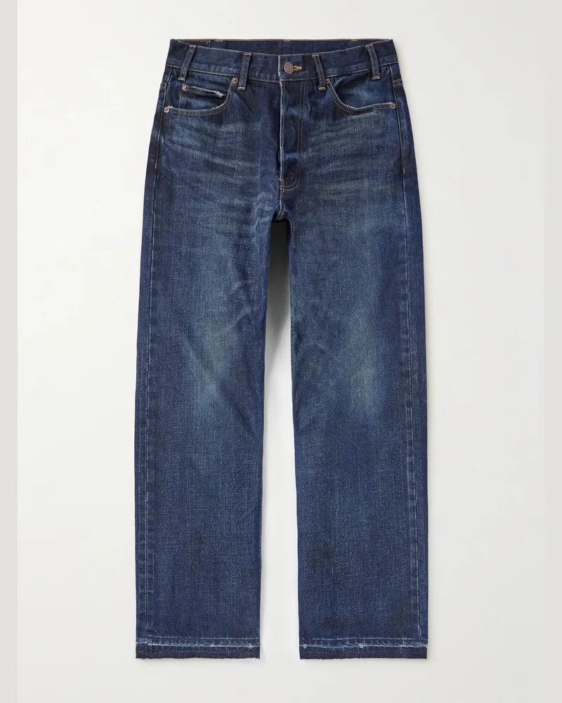 Celine Wesley gerade geschnittene Jeans mit Distressed-Details Blau