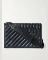 Balenciaga Umhängetasche aus vollnarbigem Leder in Distressed-Optik Schwarz