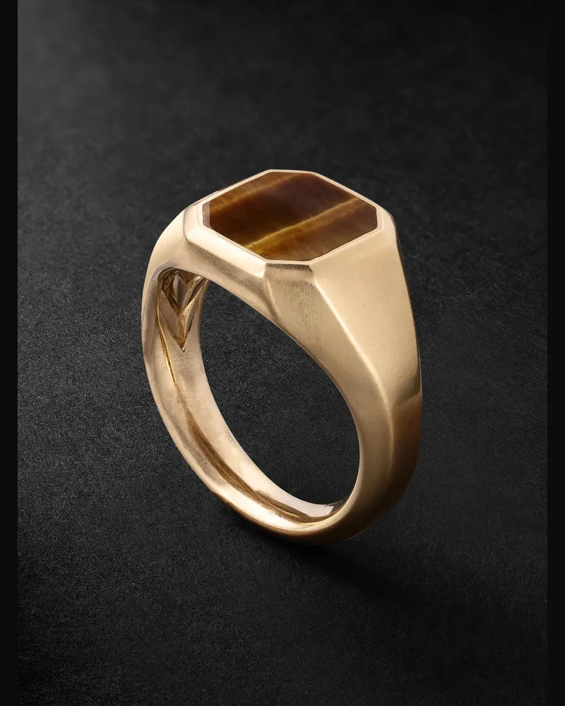 David Yurman Streamline® Siegelring aus 18 Karat Gold mit Tigerauge Gold
