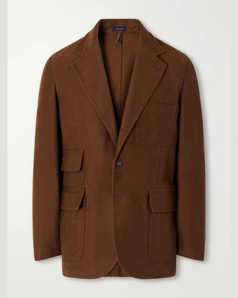 Drake's Mk. IV Cotton-Moleskin Blazer Brown