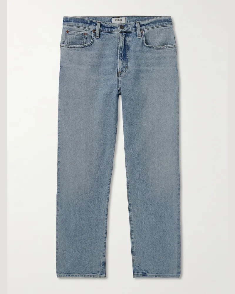 AGOLDE Curtis schmal und gerade geschnittene Jeans in Distressed-Optik Blau