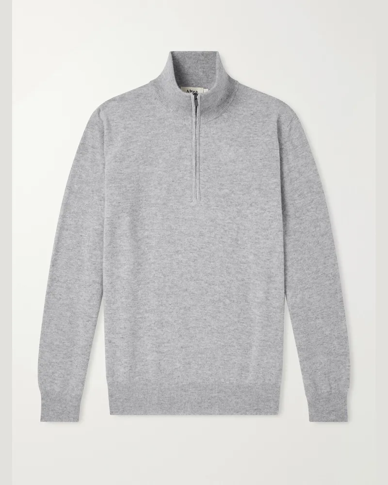 Altea Virgin Wool Half-Zip Sweater Gray