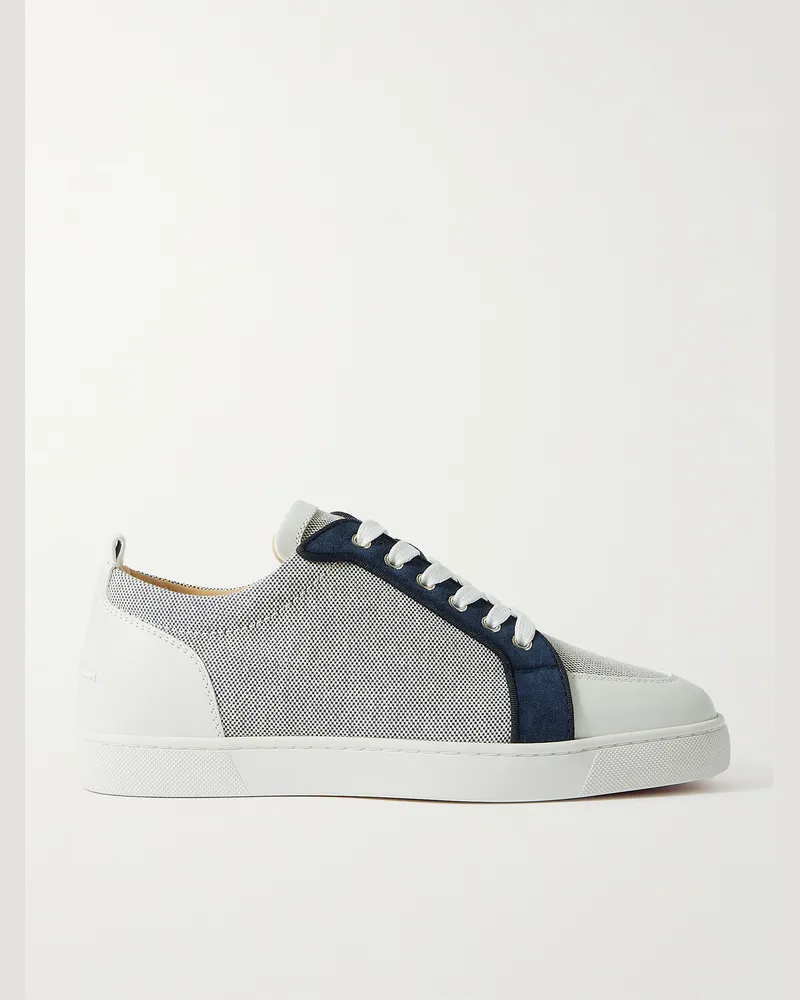 Christian Louboutin Rantulow Sneakers aus Canvas mit Besätzen aus Veloursleder und Leder Grau
