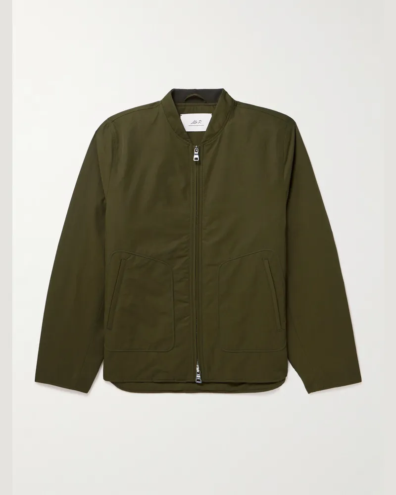 MR P. Padded Cotton-Blend Shell Harrington Jacket Green