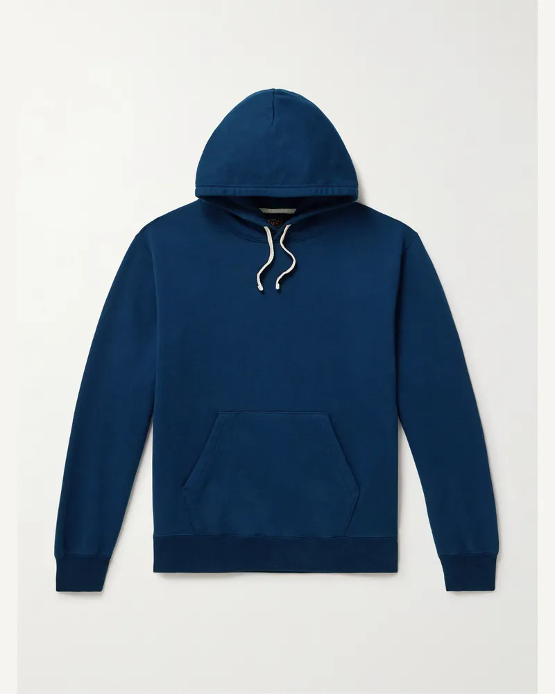 Beams Plus Cotton-Jersey Hoodie Blue