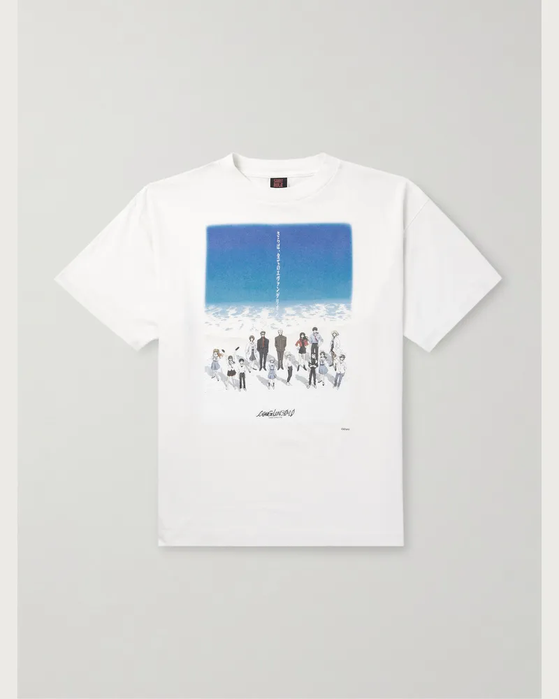 SAINT MXXXXXX Evangelion T-Shirt aus Baumwoll-Jersey mit Print Weiß