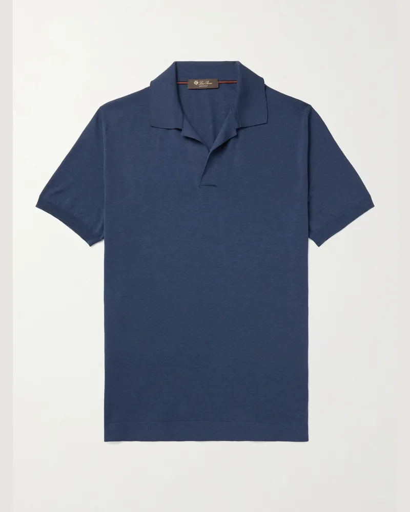 Loro Piana Polohemd aus Baumwolle Blau