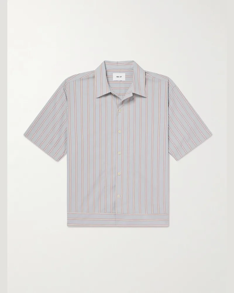 NN 07 Reed 5322 Striped Supima Cotton-Poplin Shirt Red
