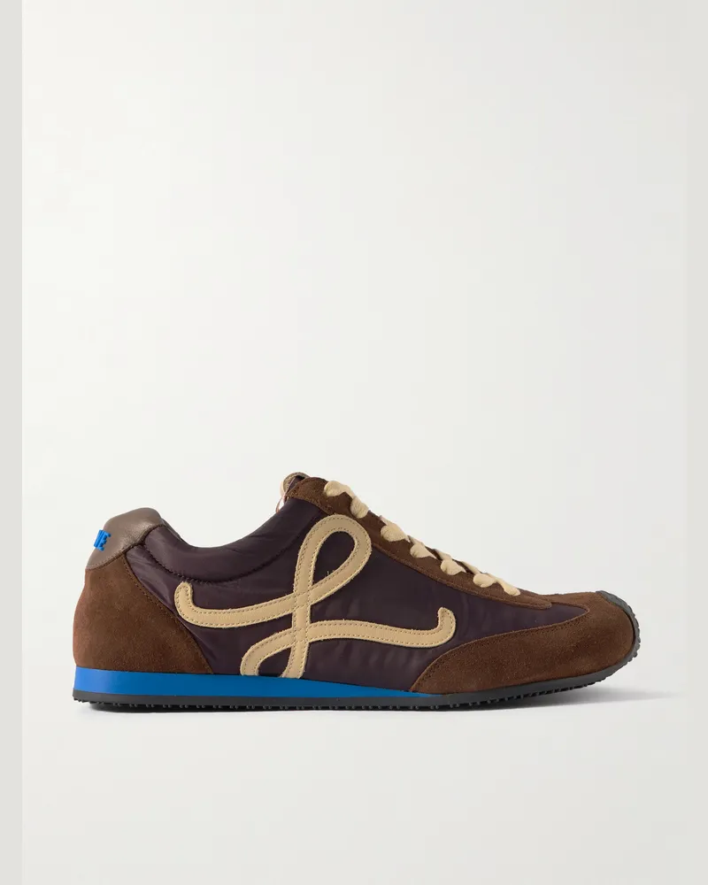 Loewe Ballet Runner 2.0 Sneakers aus Shell und Veloursleder mit Lederbesatz Braun