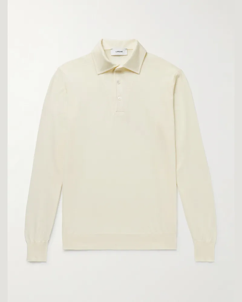 LARDINI Pullover aus Schurwolle mit Polokragen Neutral