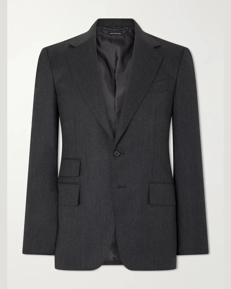 Tom Ford Shelton Wool-Twill Suit Jacket Gray