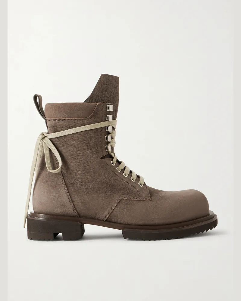 Rick Owens Army Gabe Full-Grain Nubuck Boots Brown