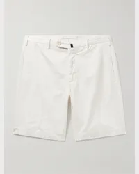 Incotex Venezia 1951 gerade geschnittene Bermudashorts aus einer Baumwollmischung Weiß