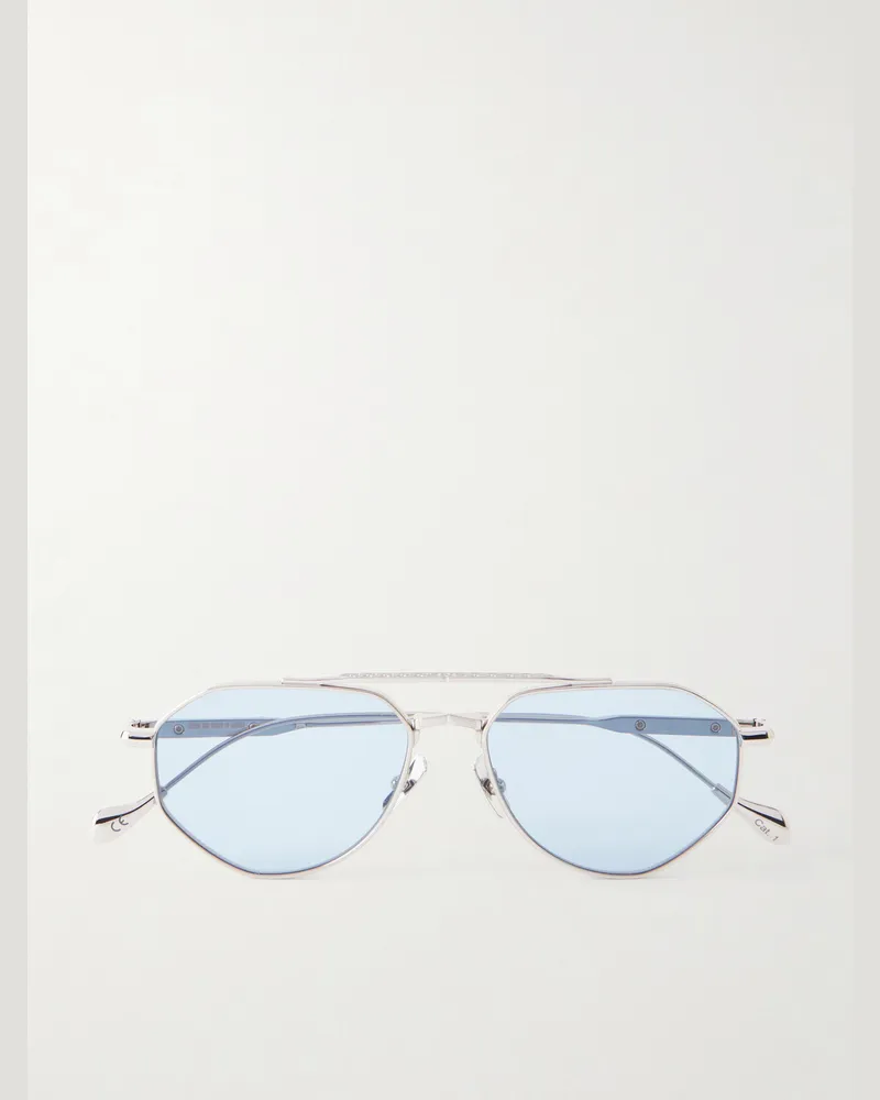 Cutler and Gross The Great Frog Lynott Aviator-Style Silver-Tone Titanium Sunglasses Silver