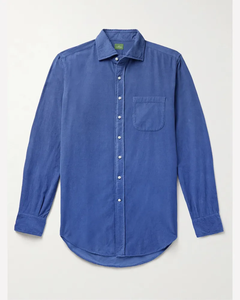 Sid Mashburn Hemd aus Baumwollcord Blau