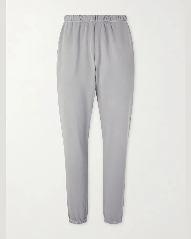 LES TIEN Tapered Cotton-Jersey Drawstring Sweatpants Gray