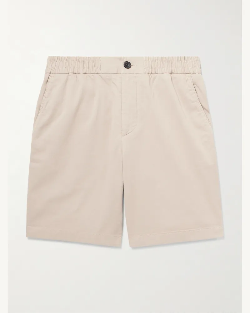 MR P. Gerade geschnittene Shorts aus Twill aus einer Biobaumwollmischung in Stückfärbung Grau