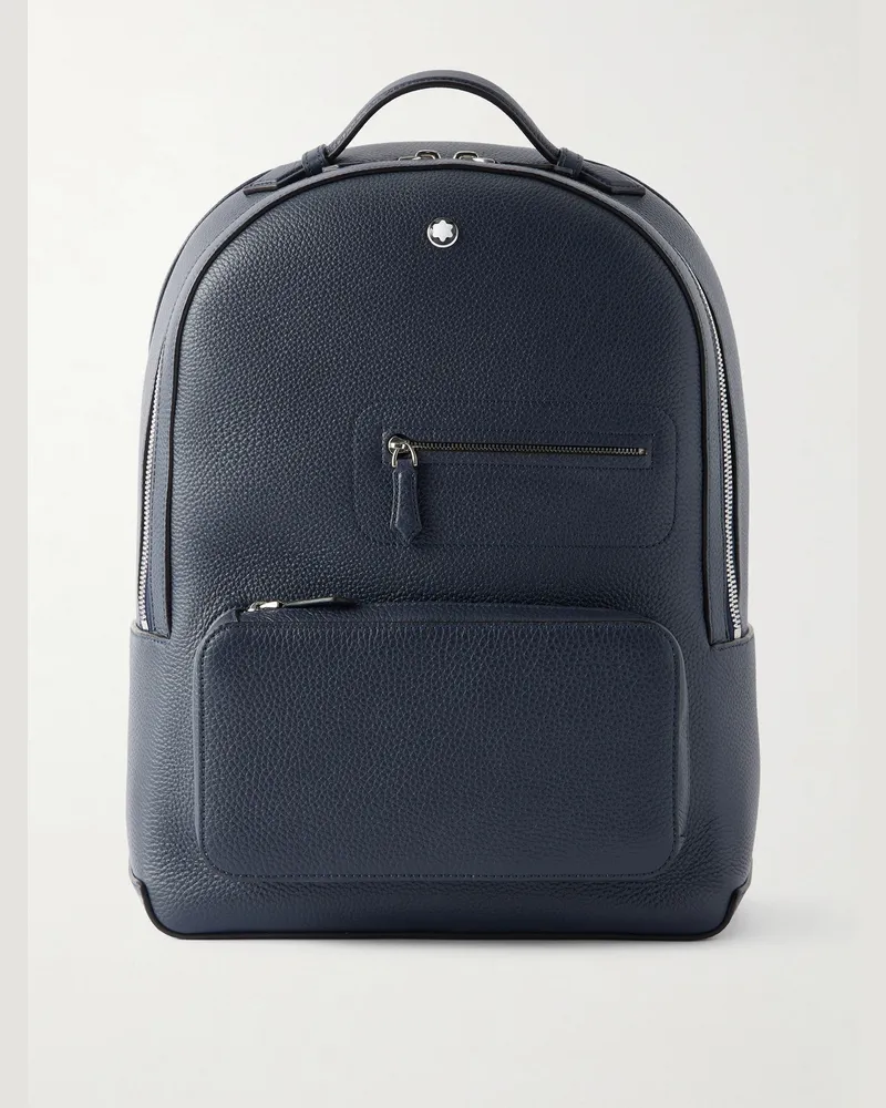 Montblanc Companion Full-Grain Leather Backpack Blue