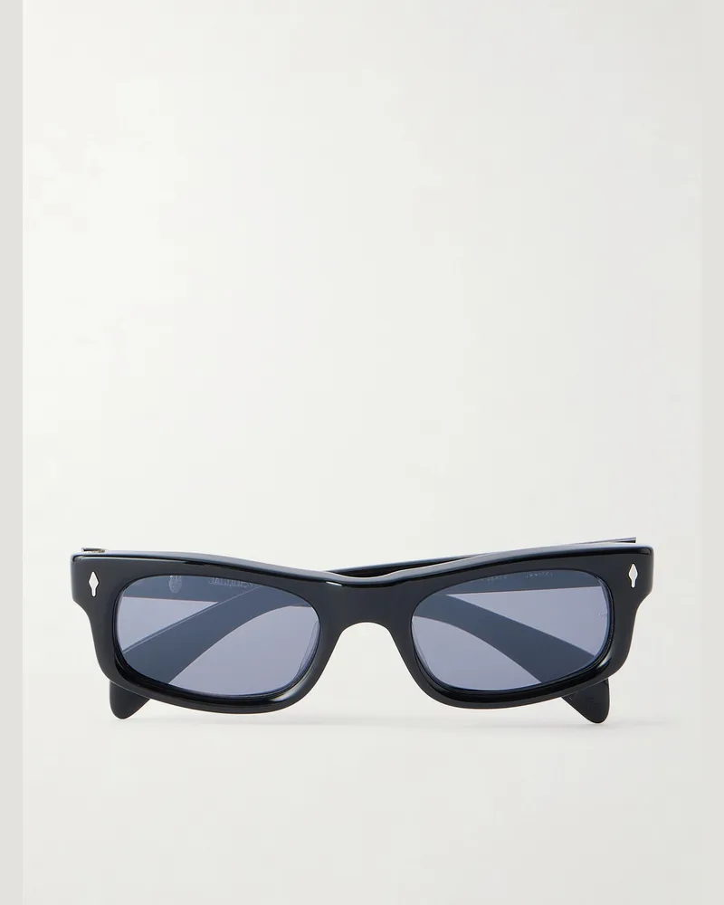 Jacques Marie Mage Initials Square-Frame Acetate Sunglasses Black