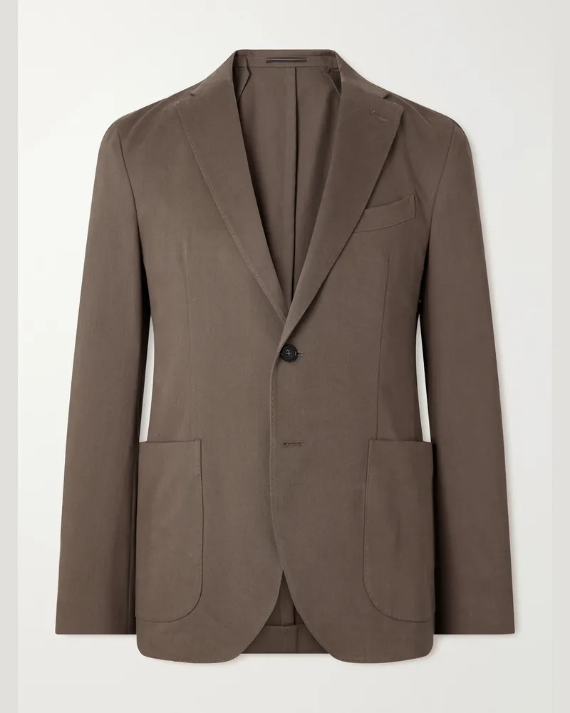 Slowear Stretch-Cotton Gabardine Blazer Brown