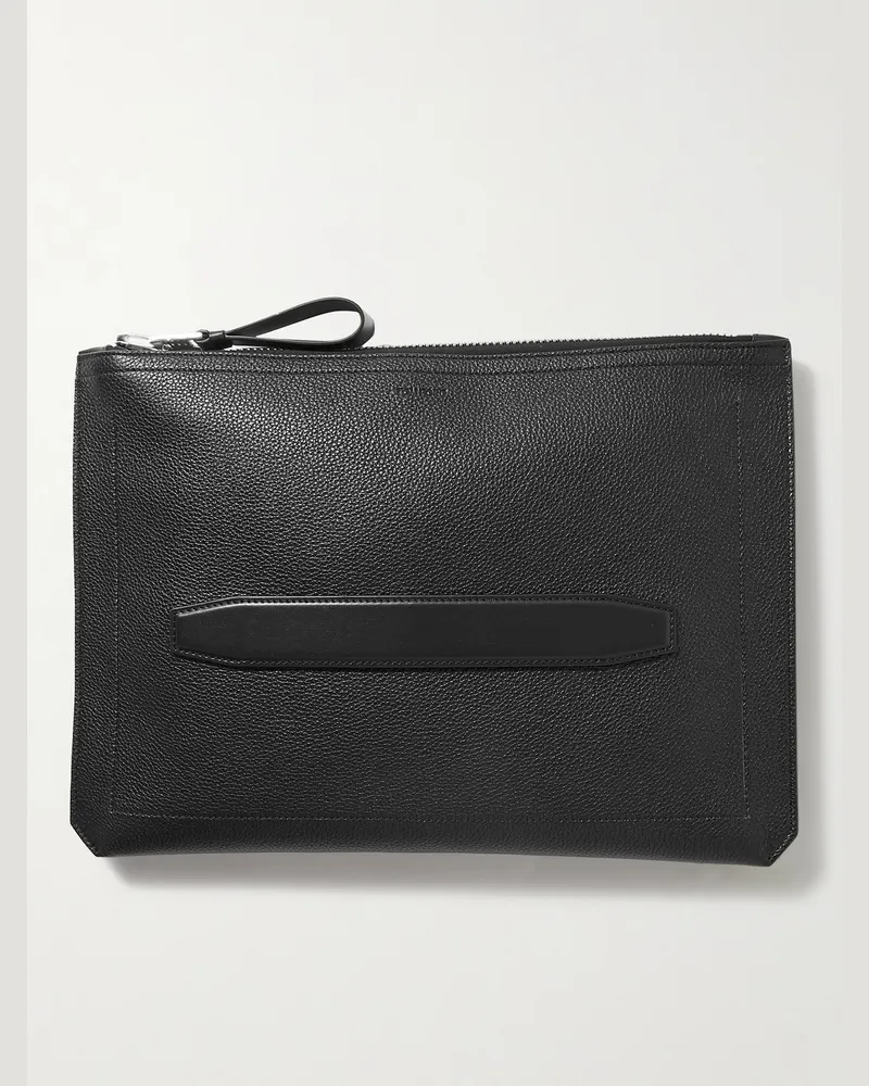 Tom Ford Buckley Dokumentenmappe aus genarbtem Leder Schwarz