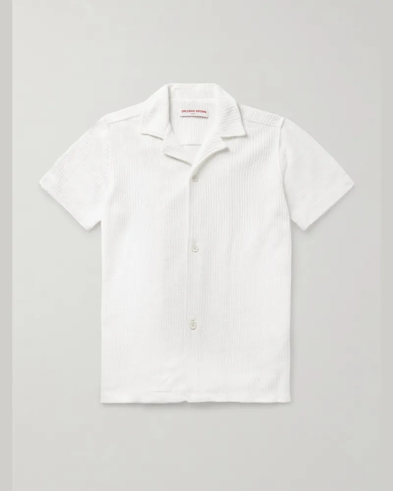 Orlebar Brown Maitan Hemd aus geripptem Biobaumwollfrottee mit Reverskragen Neutral