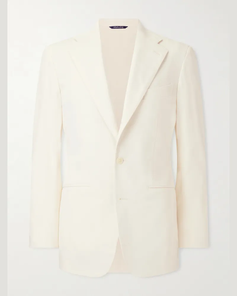 SAMAN AMEL Cotton-Blend Twill Suit Jacket Neutrals