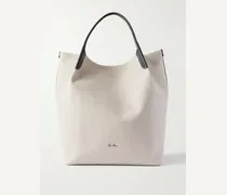 Bale Extra Large Leather-Trimmed Canvas Tote Bag