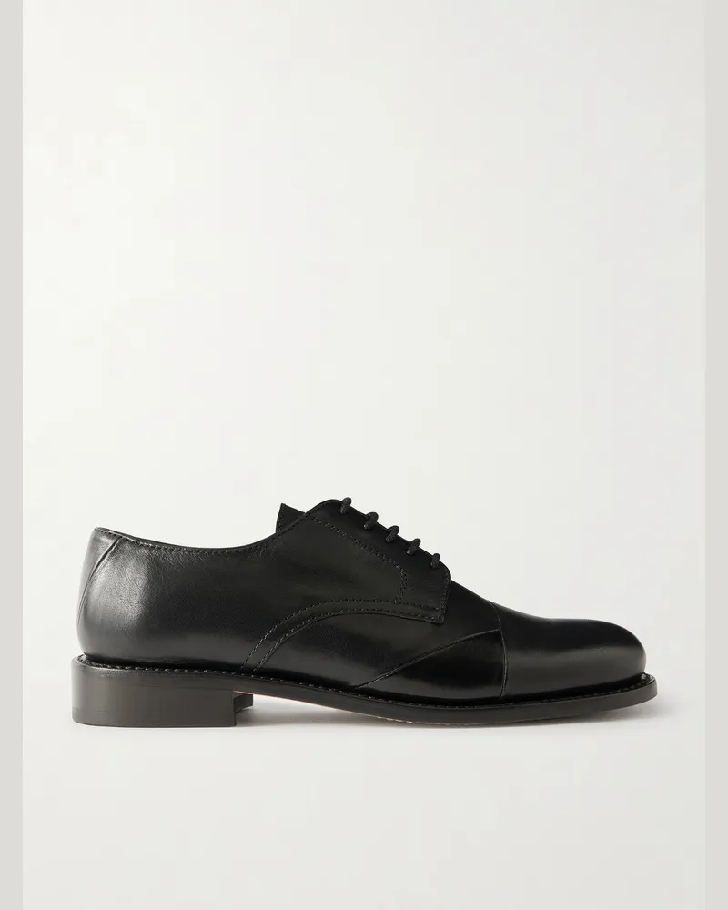 Our Legacy Patched Parade Leather Derby Shoes Black