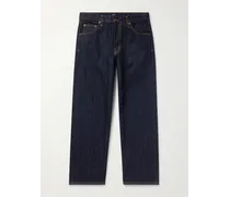 Stovepipe gerade geschnittene Jeans aus Selvedge Denim