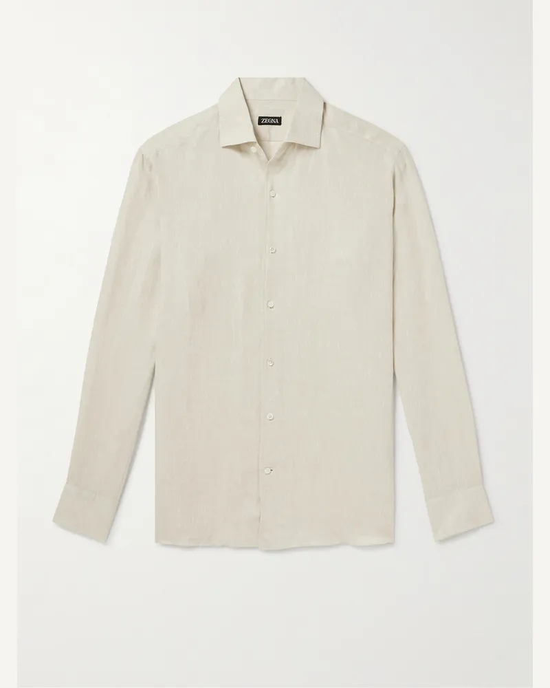 Ermenegildo Zegna Hemd aus „Oasi“-Leinen Neutral