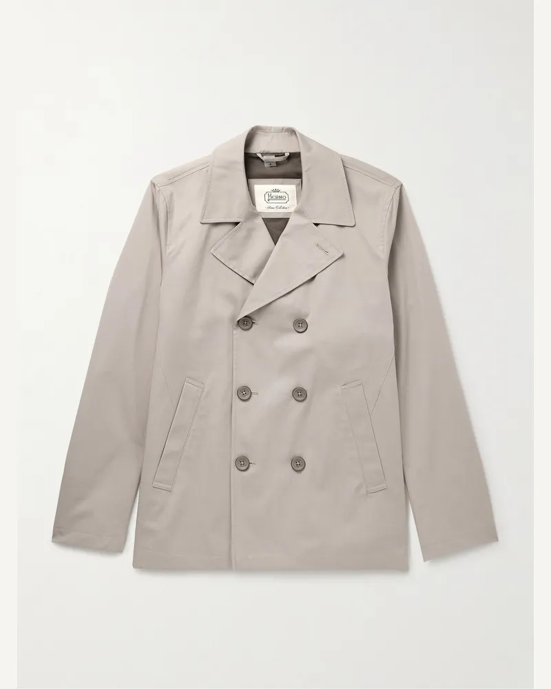 Herno Dean doppelreihiger Peacoat aus Baumwollgabardine Neutral