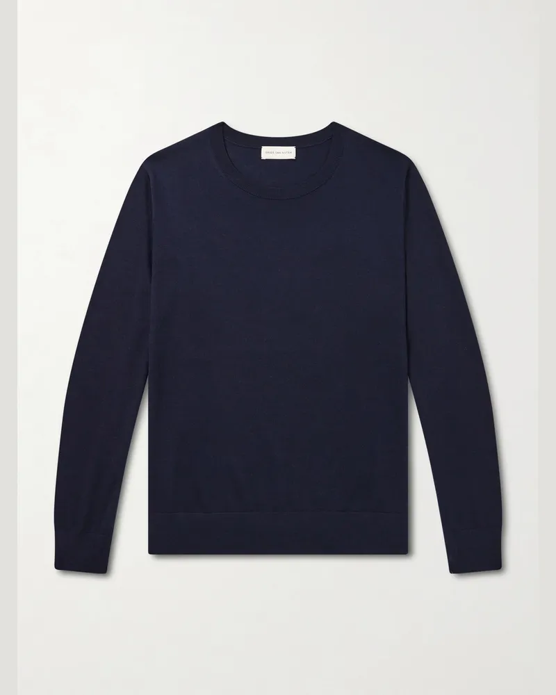 Dries van Noten Merino Wool Sweater Blue