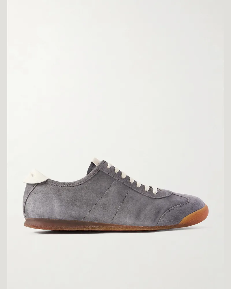 Officine Creative Italia Hazel 001 Leather-Trimmed Suede Sneakers Gray