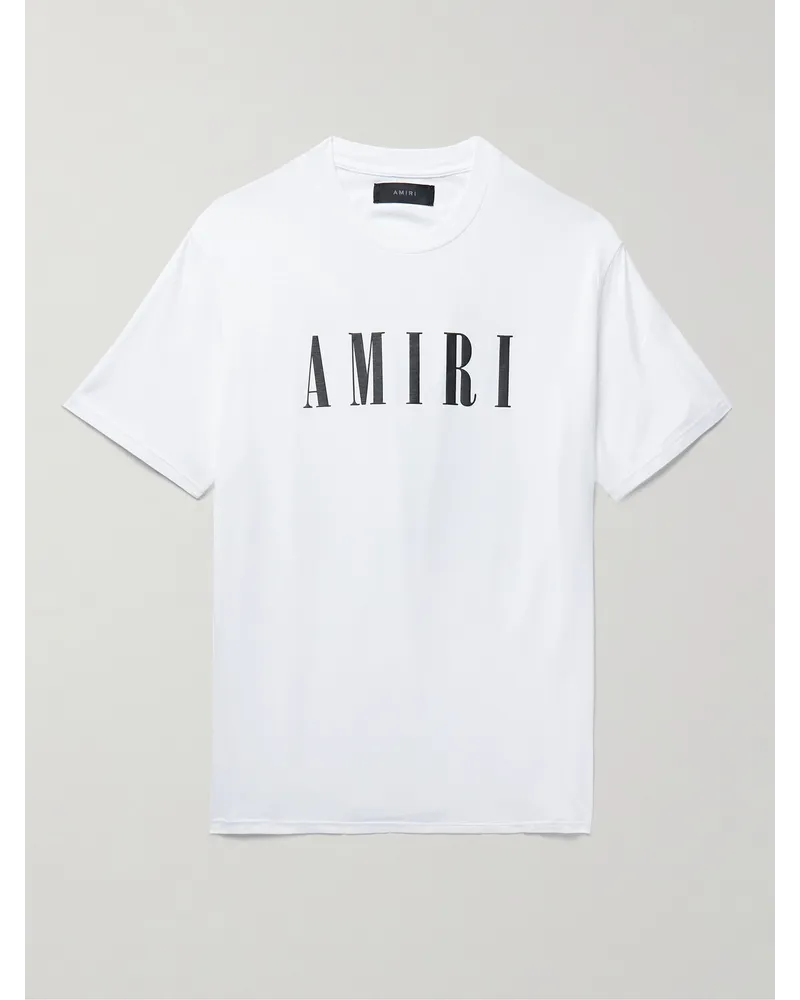 Amiri T-Shirt aus Baumwoll-Jersey mit Logoprint Weiß