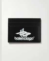 Balenciaga Kartenetui aus Leder mit Logoprint Schwarz