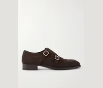 Elkan Monkstrap-Schuhe aus Veloursleder