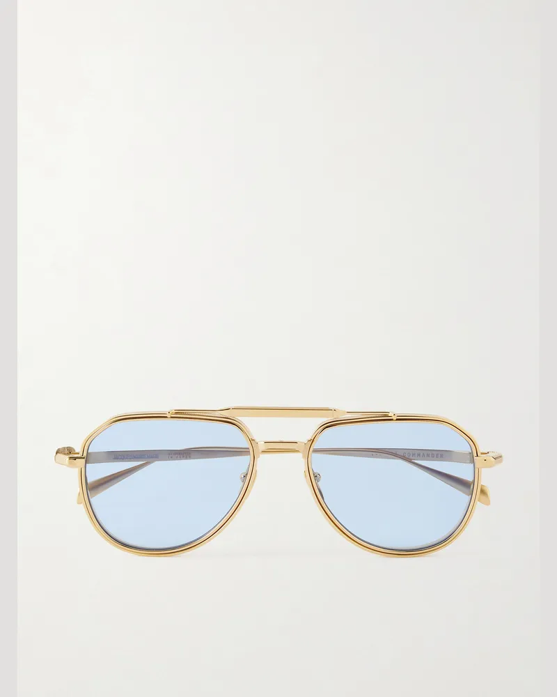 Jacques Marie Mage Commander goldfarbene Pilotensonnenbrille Braun