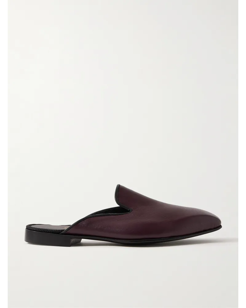 George Cleverley Slippers aus Leder Lila