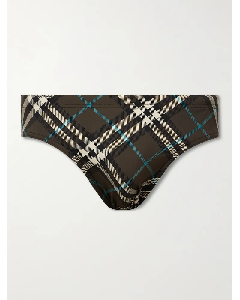 Burberry Badehose mit Karomuster Braun