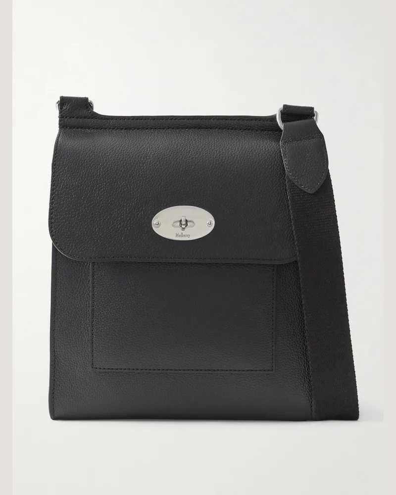 Mulberry Antony Umhängetasche aus vollnarbigem Leder Schwarz
