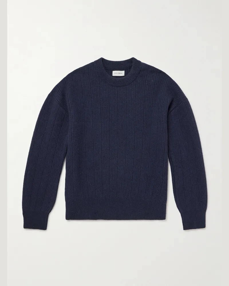 Oliver Spencer Burley Pullover aus Wolle in Rippstrick Blau